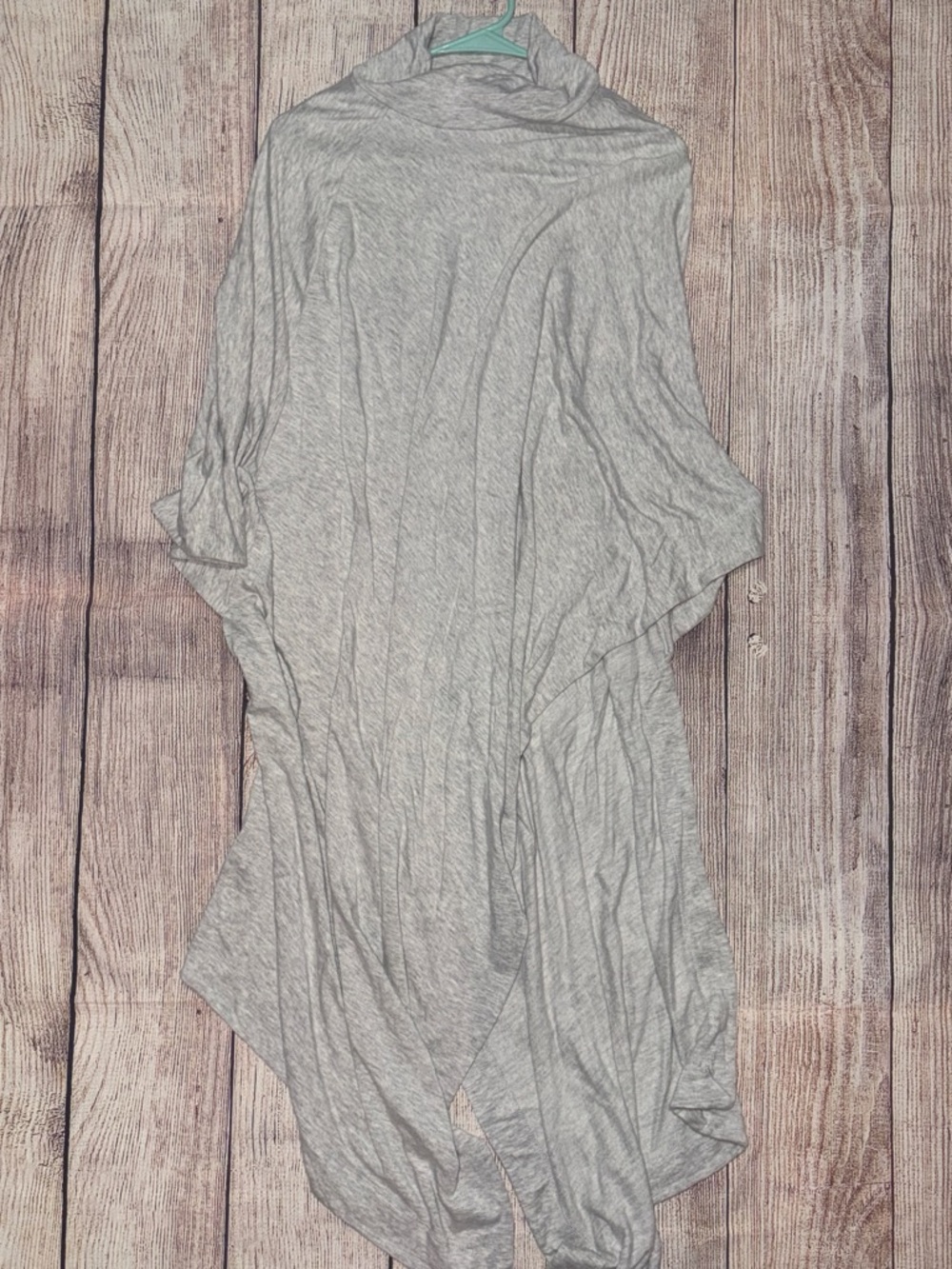 Lou & Grey Asymmetrical poncho shirt Draped Skirt in Light Gray
